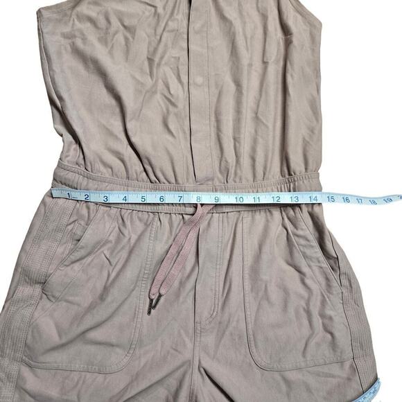 Athleta Farallon Romper Size Small Mocha Latte Jumper Cotton Blend - Picture 7 of 8